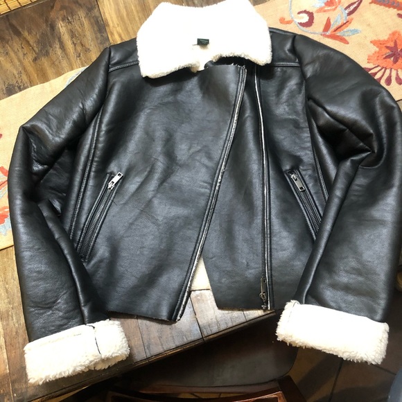 Wild fable black faux leather bomber coat - Picture 7 of 8